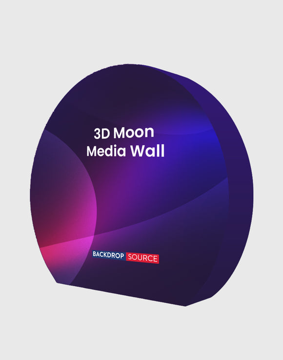 3D MOON Tension Fabric Media Wall