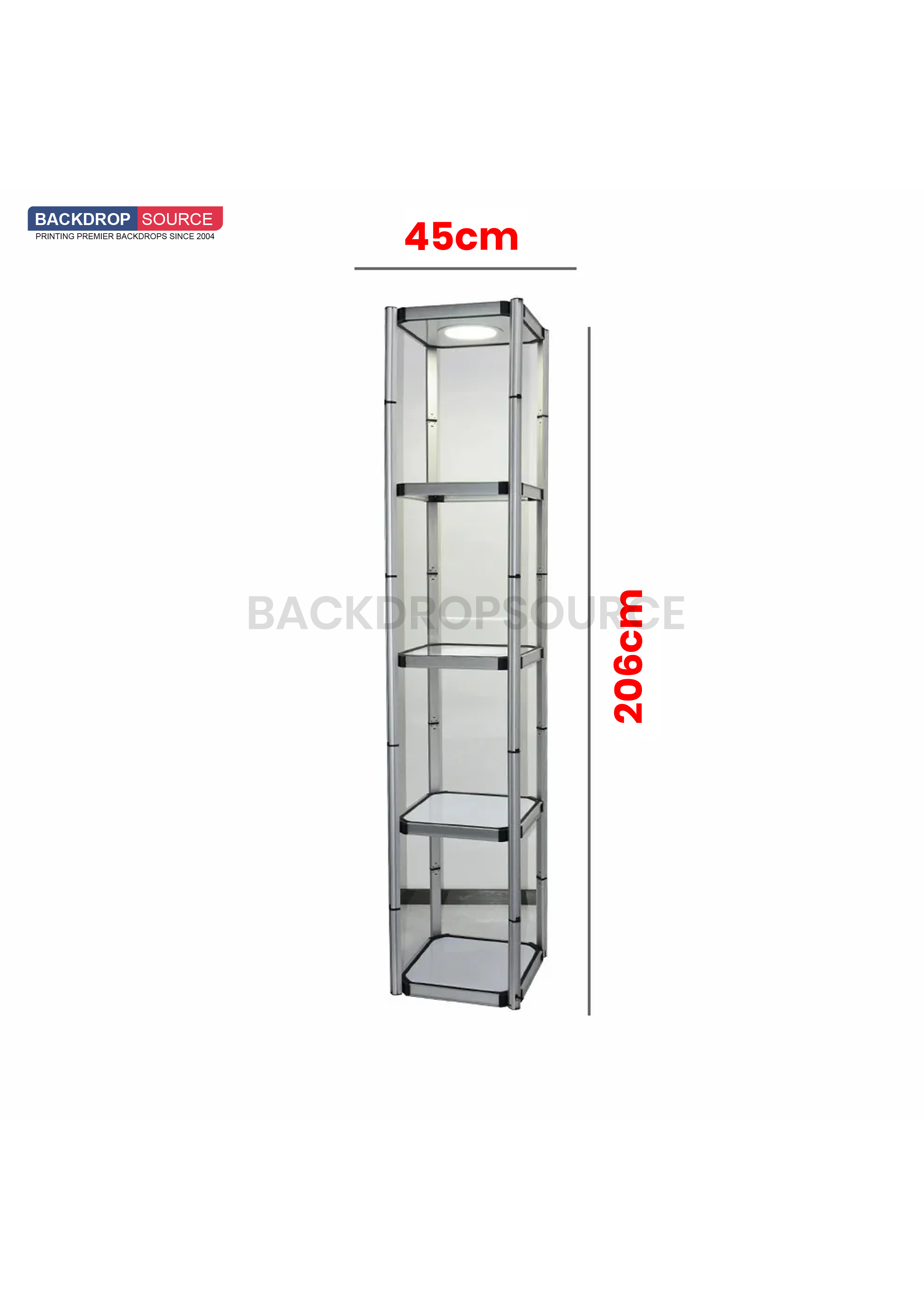 Square Portable Aluminum Spiral Tower Display - 5 Layer Shelves