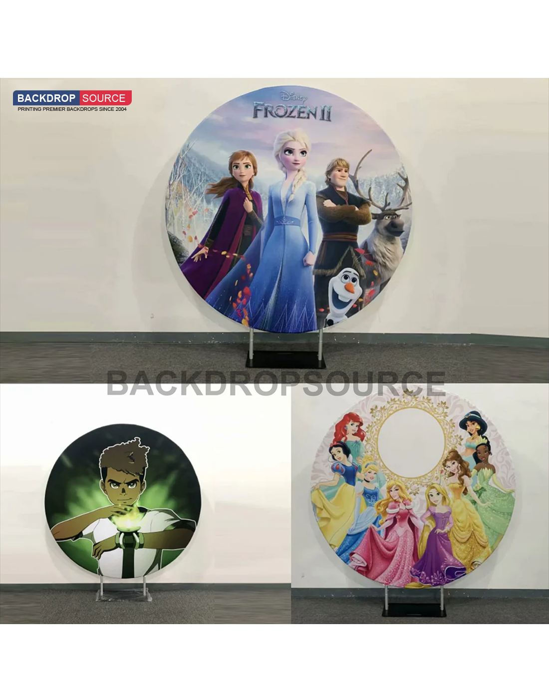 Customized Design Print on Round Frame Stand for Parties/ Events/ Weddings