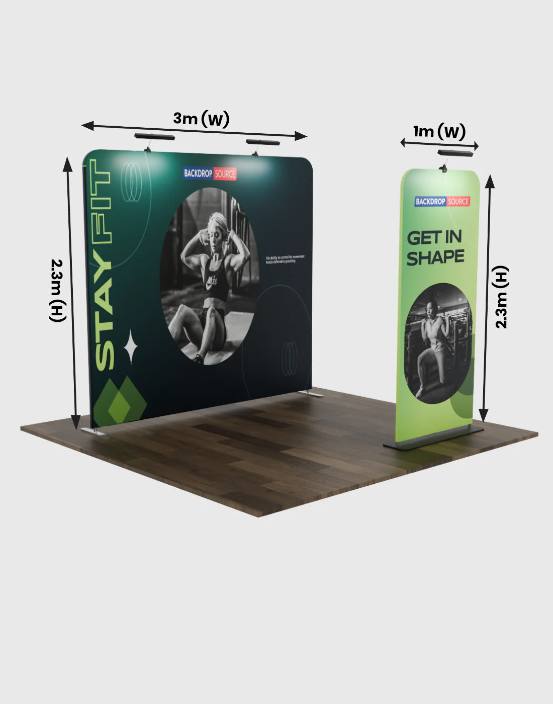 EZ Exhibit Essentials: 10x10 Booth Kit with Backwall and Banner Stand